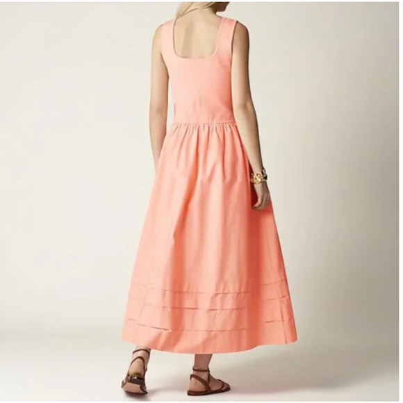 J Crew Drop Waist Knit Mixy Dress M Peach NWT CJ497 J.Crew Midi Maxi Resort - Picture 2 of 4